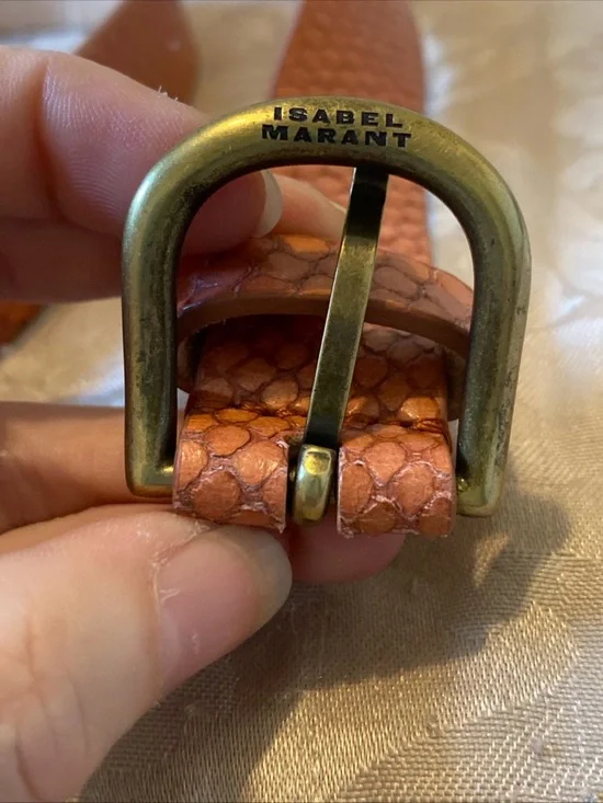 Isabel Marant Rust Brown Textured Goat Leather Belt - Picture 8 of 11